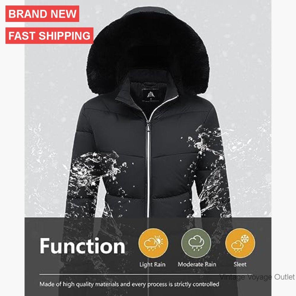 Winter Down Puffer Jacket Hooded Windproof Waterp… - image 6